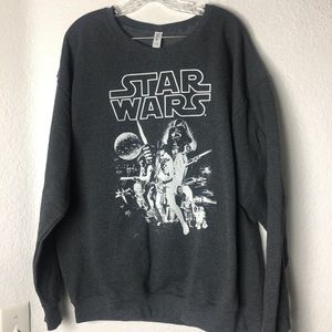 Star Wars Disney Skywalker Darth Vader Leia Black Longsleeve Sweatshirt Size L